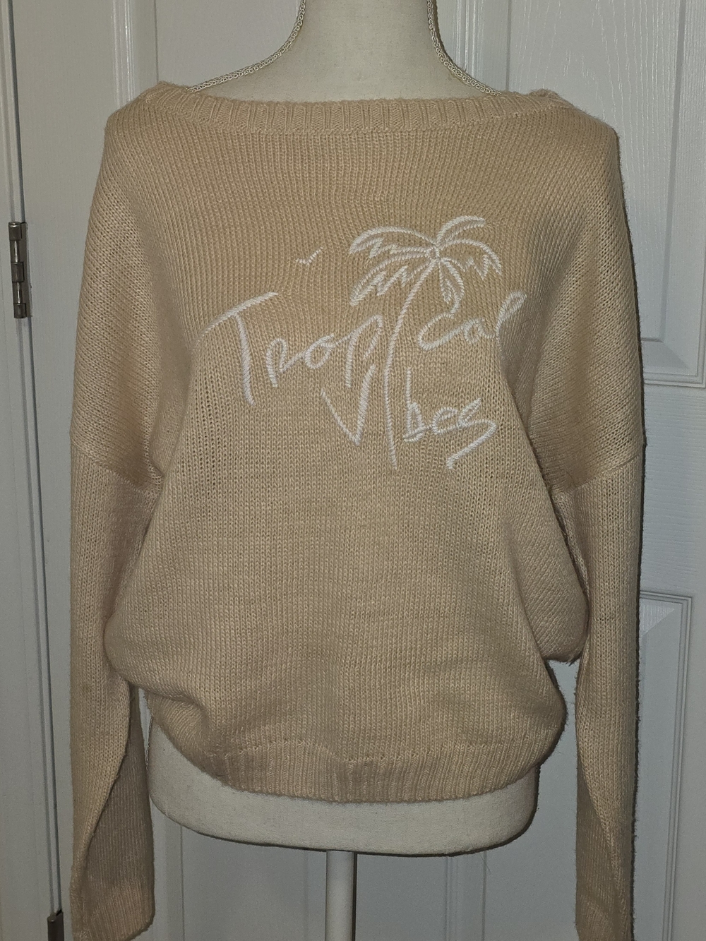 beachly x gough & co tropical vibes knit sweater size small nwot